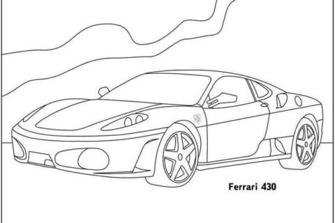 Сборник картинок - раскрасок с автомобилями Ferrari 3